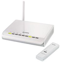 ZyXEL NBG334W 802.11g Dual-SSID Wireless Router with G202 802.11g USB 2.0 Adapter (White)