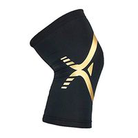 CRFYBX Knee Support, Anti Slip Knee Brace with Meniscus Tear Helps Joint Pain Relief for Arthritic Sufferer and Recovery from Fit for Sports Injuries,Gold,XL