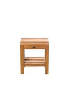 Arb Teak & Specialties Coach Teak Shower Bench with Shelf, 15 Inch