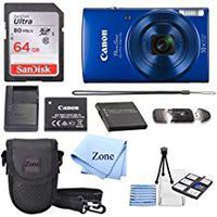 Canon PowerShot ELPH 190 Digital Camera w/10x Optical Zoom and Image Stabilization - Wi-Fi & NFC Enabled + 64GB SD Card+ Case+ NB-11L Extra Battery Bundle Kit (Blue)
