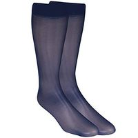 NuVein Sheer Compression Stockings for Women Fashion Silky Sheen Denier Knee High, Navy, Large