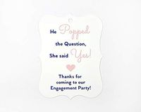 24ct Navy & Blush Engagement Party Tags, Favor Hang Tags (EC-081-NB)