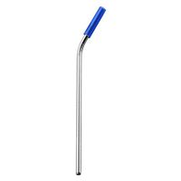 Sikye Metal Drinking Reusable Straws,Silicone Sleeve Long Stainless Steel Straws for 20 Oz/30 oz Cups (Blue)