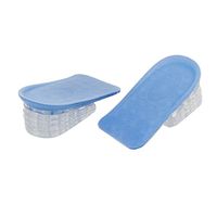 uxcell Pair Blue Clear Silicone Gel Taller Heel Insert Insoles Pads 1.7 inches Up
