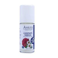 Amrita Aromatherapy Organic A Woman's Balance Roll-On Relief, Natural Period Relief, Organic Lotion Base with Bergamot, Clary Sage, Roman Chamomile, and Geranium Rose Essential Oils, 30 milliliters