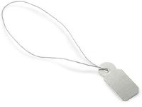 Silver Jewelry Tags-Strung Cotton 3/8"x13/16" (6 Packs; 100 Tags Per Pack) - WRAPS-13076S