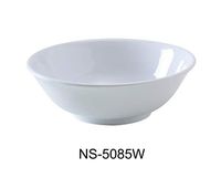 Yanco NS-5085W Nessico Rimless Bowl, 57 oz Capacity, 3.25" Height, 9.75" Diameter, Melamine, White Color, Pack of 12