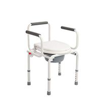EGCLJ Tool-Free Assembly Bedside Commode Chair Shower Toilet Seat Chair Medical Commode Seat with Commode Bucket, for Elderly Seniors, Disabled