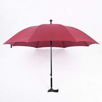 Huapa 2 in 1 Crutches Umbrella Straight Crutch 8 Bone Walking Stick Umbrella Waterproof/Windproof(Red)