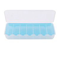 Hi-Unique 7 Day Pill Organizer, Clear Portable Weekly Pill Box for Pills/Vitamin/Fish Oil/Supplements,Blue
