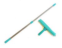 Window Squeegee with Extension Pole by Clear Sky - 3 in 1 Reusable and Washable Microfiber Brush, Adjustable Telescopic Handle for Home Windows, Shower, Auto Glass or Office