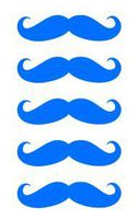 2" Mustache Vinyl Decal Sticker Set - 5 Pack-Blue