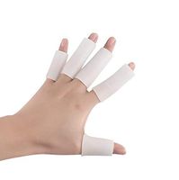 Ewanda store 20 Pcs Gel Finger Protector,Silicone Finger Cots, Gel Finger Covers for Women and Men,Great for Trigger Finger,Hand Eczema, Finger Cracking, Finger Arthritis(Open Style,White)