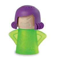 Angry Mama Microwave Cleaner Kitchen High Temperature Cleaning Equipment Easily Crud in Minutes Steam Cleans and Disinfects with Vinegar and Water for Kitchen Christmas Gifts (1pcs-Green)