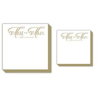 Rosanne Beck Collections Set of Two Luxe Decorative 5" x 5" and 4" x 4" Notepads with Sayings Miss to Mrs. New Bride Wedding Gift