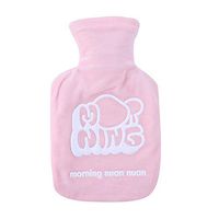 DSstyles Water Heating Water Bag,Portable Medium Size Cute Explosion-Proof Hot Water Bottle Detachable Plush Coat Hand Warmers Rabbit Pink