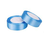 ATRibbons 50 Yards 1 Inch Wide Satin Ribbon Perfect for Wedding,Handmade Bows and Gift Wrapping,25 Yards/Roll x 2 Rolls (Sky Blue)