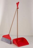 Ainia Long Handled Dustpan and Brush Set Broom and Dustpan for Schools Kidgarden Hotel Hospital Lobby Toilet Kitchen etc,Red
