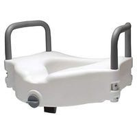 Lumex 4.5" Raised Toilet Seat with Removable Arms and Locking Clamp for a Secure Fit, 6487RA-1