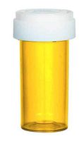 13 Dram, Empty BPA-Free Cylinder Vials with Reversible Child Resistant Caps (Pack of 24) (Amber)