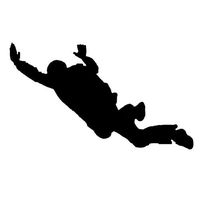 SKYDIVING LOGO VINYL STICKERS SYMBOL 5.5" DECORATIVE DIE CUT DECAL FOR CARS TABLETS LAPTOPS SKATEBOARD - BLACK