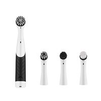 Electric Cleaning Brush Super Sonic Scrubber with 4 Brush Heads For Household All Purpose (4 Brush-Black)