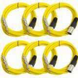 Seismic Audio SATRXL-M10Yellow6 10-Feet XLR Male to 1/4-Inch TRS Patch Cables - Yellow
