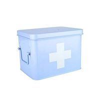 ZLZ- Medicine Box Layering Health Care First Aid Kit Household Adult Drug Storage Box Iron Simple (Color : Blue, Size : A)