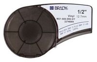 Brady M21-500-595-GY Cartridge, B595 Vinyl Indoor/Outdoor Material, 0.5" W x 21' L, Black on Gray