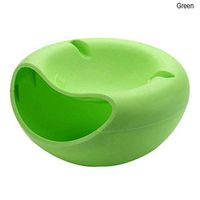 WWSHM Creative Shape Lazy Snack Bowl Plastic Double Layers Snack Storage Box Bowl Fruit Plate Bowl With Phone Holder For TV (Color : Green)
