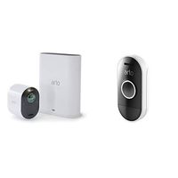 Arlo Ultra - 4K UHD Wire-Free Security 1 Camera System | Indoor/Outdoor Security Cameras with Color Night Vision, 180° View, 2-Way Audio, Spotlight, Siren | Works with Alexa | w/ Arlo Doorbell