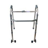 Rolling Walkers Walker Thick Aluminum Walker Foldable Elderly Disabled Rehabilitation Old Folding Walker (Color : Silver, Size : 554578CM)