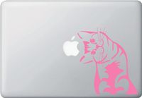 Cat - Whatcha Doin? - I Can Haz? - Macbook or Laptop Decal - (MIRRORED - LEFT) (5.5"w x 6"h) (Color Variations Available) (PINK)