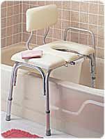 RMB15211 - Carex Health Brands Vinyl Padded Bathtub Transfer Bench w/Cut Out,Pail
