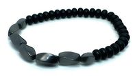 Mashele Mens Beaded Bracelet Gifts - Tiger Eye/Lava Rock/Hematite Stone/Wood/Stress Relief/Strength Adjustable/Aromatherapy Essential Oil Diffuser (Centered Hematite Stone)
