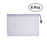 8pcs Premium Reusable Grocery Bags Eco Friendly Mesh Bags Washing Bags with Drawstring for Fruit and Vegetable Size S(Random Color)