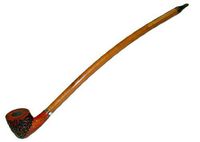 Churchwarden Pipe, 14" Long, Brown Textured