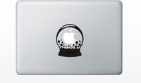 Snowglobe Snow Globe Funny Cute Decal Sticker for Apple MacBook Laptop pro and air 13" 15" 17" Models Black