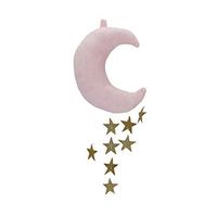 Kuhxz Cute Plush Moon Cloud Pillow Baby Room Hanging Soft Decor Bed Curtain for Healthier Life(Moon:25cm,Cloud 26x17x6cm)