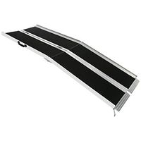 Fullwatt 7FT Non Skid Aluminum Wheelchair Ramp Folding Portable Wheelchair Scooter Ramp with Carrying Handle 83.5 Inch x 28.5 Inch