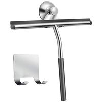 TOPBATHY Shower Squeegee Stainless Steel Silicone Squeegee Bathroom Scraper Household Squeegee with Hooks for Shower Doors Bathroom Mirror Car Glass All Purpose Window