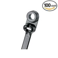 Panduit BC2S-S10-C0 Dome-Top Barb Ty Clamp Tie, Standard, 10 Screw, 8.5" Length, Weather Resistant Nylon 6.6, Black (Pack of 100)