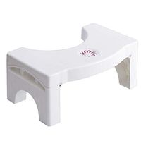 Non-Slip Bathroom Step Up Stool | Plastic Foldable Footstool Squatting Toilet Stool for Kids and Adults | Relieves Constipation