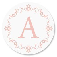 Personalized Ornate Initial Envelope Seals - Set of 144 Self-Adhesive, Flat-Sheet, 1-1/2" Sticker Seals, By Colorful Images