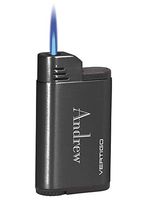 Personalized Vertigo Attaché Gunmetal Single Torch Flame Cigar Lighter with Free Laser Engraving ([C] Text)