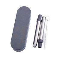 XIANGMENG Portable Reusable Drinking Straw,Collapsible Telescopic Metal Straws with Food grade plastic Nozzle,| Included Brush,Straw,Storage Box