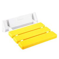 Makidar Folding Shower Seat Bathroom Drop-Leaf Wall Stool (Yellow)