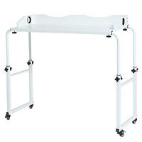 UNICOO - Height Adjustable Overbed Table Laptop Cart Computer Table, Food Tray Desk,Rolling Medical Table