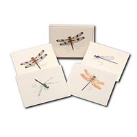 Earth Sky + Water - Dragonfly and Damselfly Assortment Notecard Set - 8 Blank Cards with Envelopes (2 each of 4 styles)