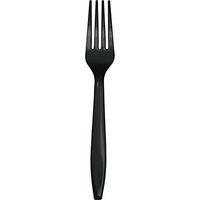 Club Pack of 288 Jet Black Premium Heavy-Duty Plastic Party Forks